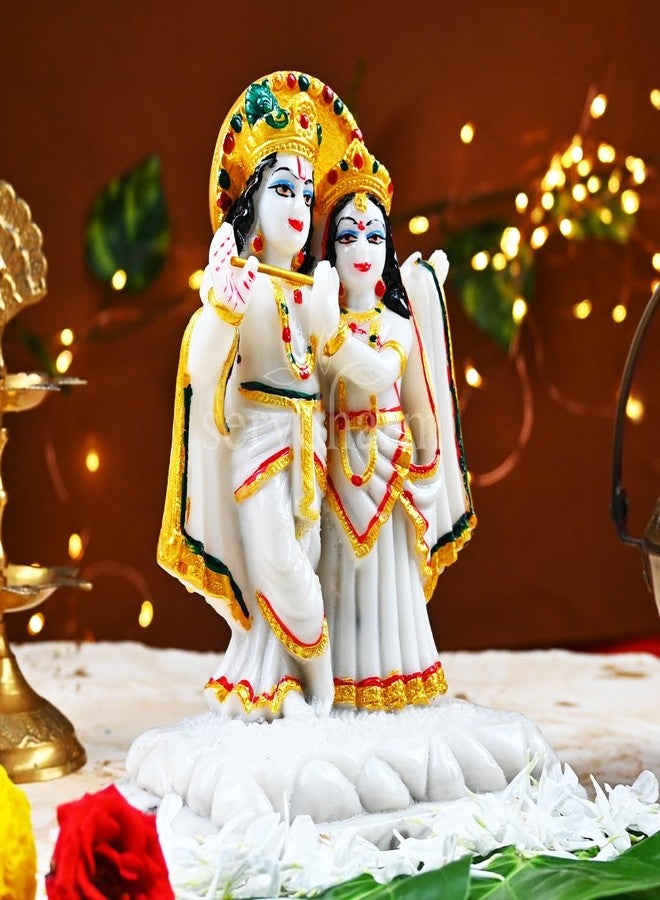 Servdharm Resin Radha Krishna Murti for Home, Lord Radha Krishna ji Marble Finish Statue for Home Decor, Pooja & Gifting, 6.5 Inches Height - Image 2